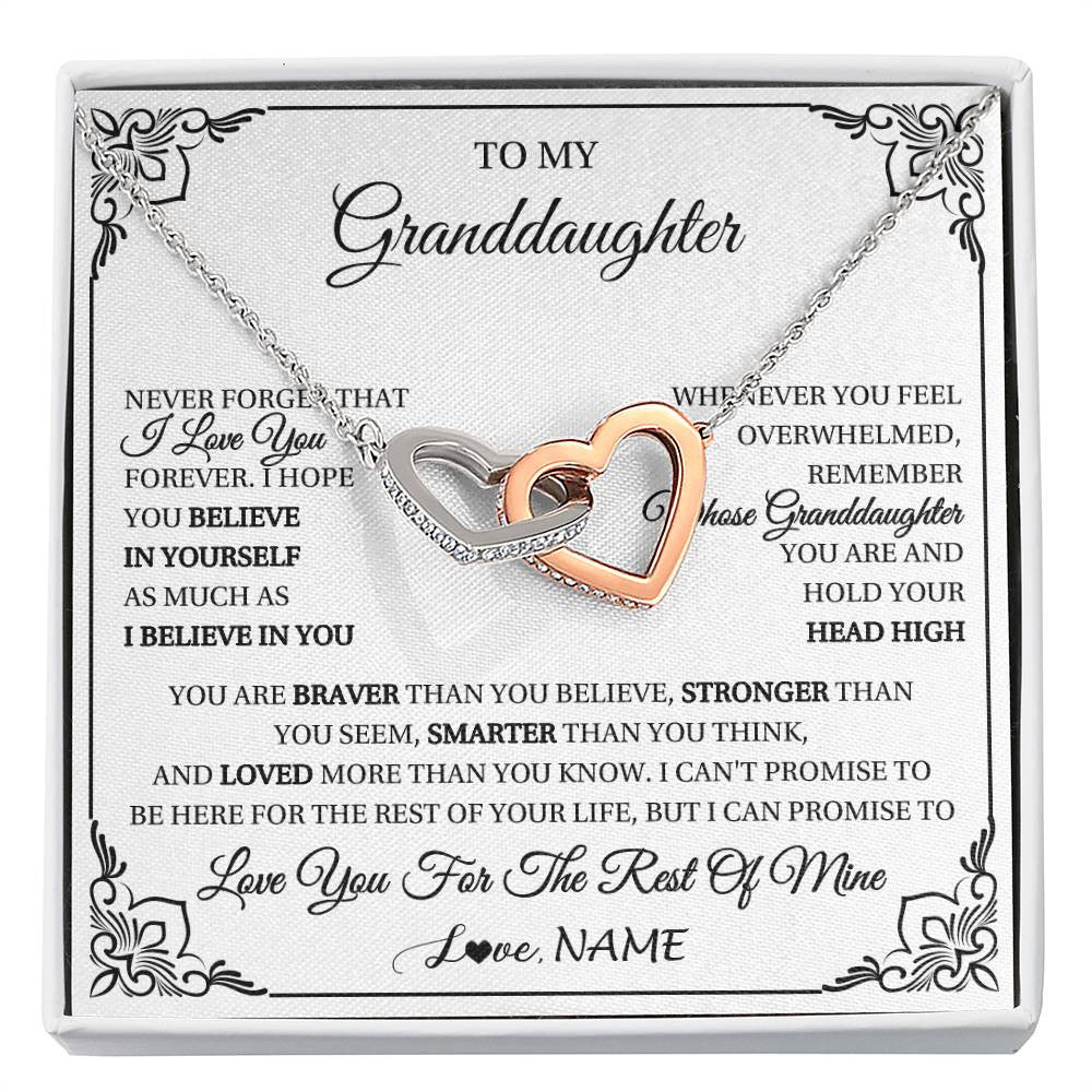 Personalized To My Granddaughter Gift Necklace From Grandma Necklace I Love You Believe In You Granddaughter Birthday Gifts Christmas Customized Gift Box Message Card