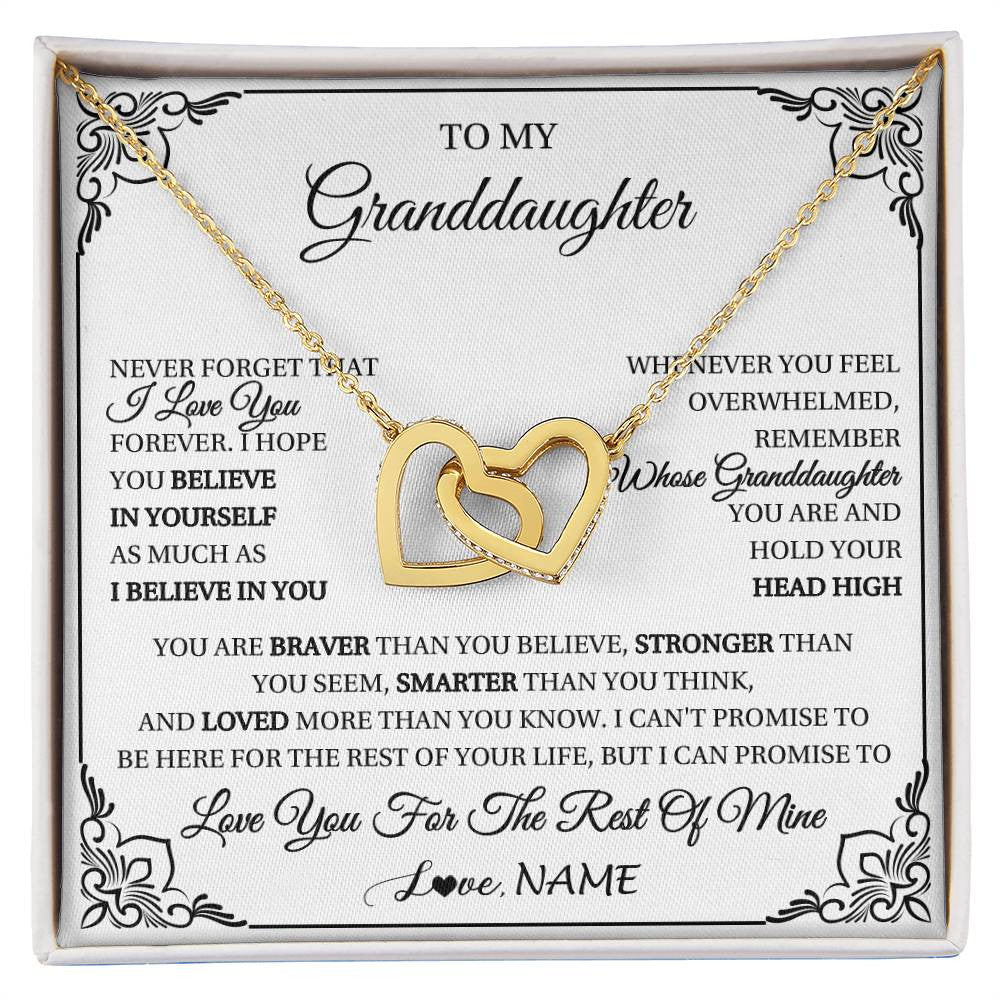 Personalized To My Granddaughter Gift Necklace From Grandma Necklace I Love You Believe In You Granddaughter Birthday Gifts Christmas Customized Gift Box Message Card
