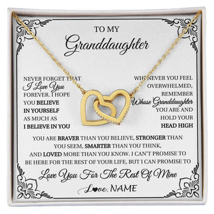 Personalized To My Granddaughter Gift Necklace From Grandma Necklace I Love You Believe In You Granddaughter Birthday Gifts Christmas Customized Gift Box Message Card