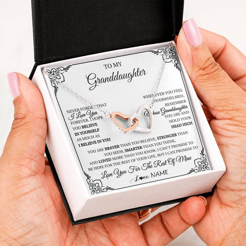 Personalized To My Granddaughter Gift Necklace From Grandma Necklace I Love You Believe In You Granddaughter Birthday Gifts Christmas Customized Gift Box Message Card