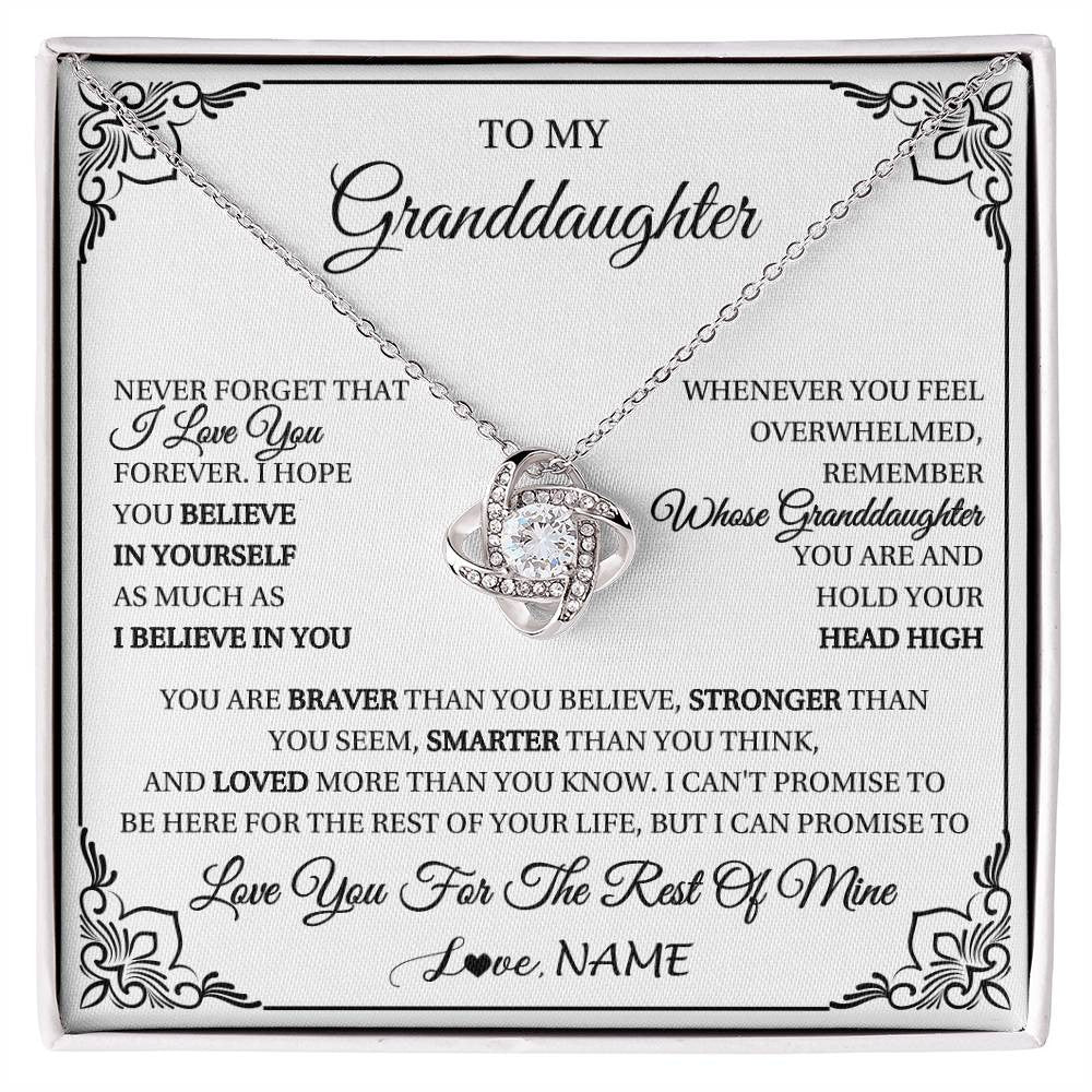 Personalized To My Granddaughter Gift Necklace From Grandma Necklace I Love You Believe In You Granddaughter Birthday Gifts Christmas Customized Gift Box Message Card