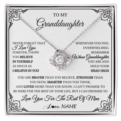 Personalized To My Granddaughter Gift Necklace From Grandma Necklace I Love You Believe In You Granddaughter Birthday Gifts Christmas Customized Gift Box Message Card