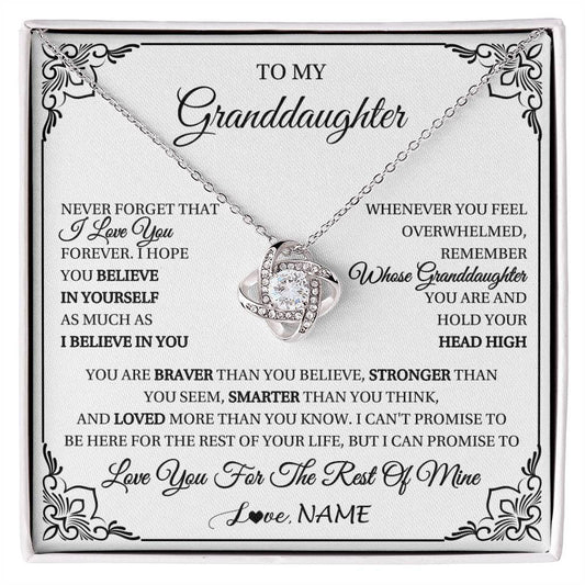 Personalized To My Granddaughter Gift Necklace From Grandma Necklace I Love You Believe In You Granddaughter Birthday Gifts Christmas Customized Gift Box Message Card