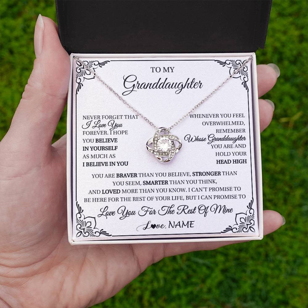 Personalized To My Granddaughter Gift Necklace From Grandma Necklace I Love You Believe In You Granddaughter Birthday Gifts Christmas Customized Gift Box Message Card