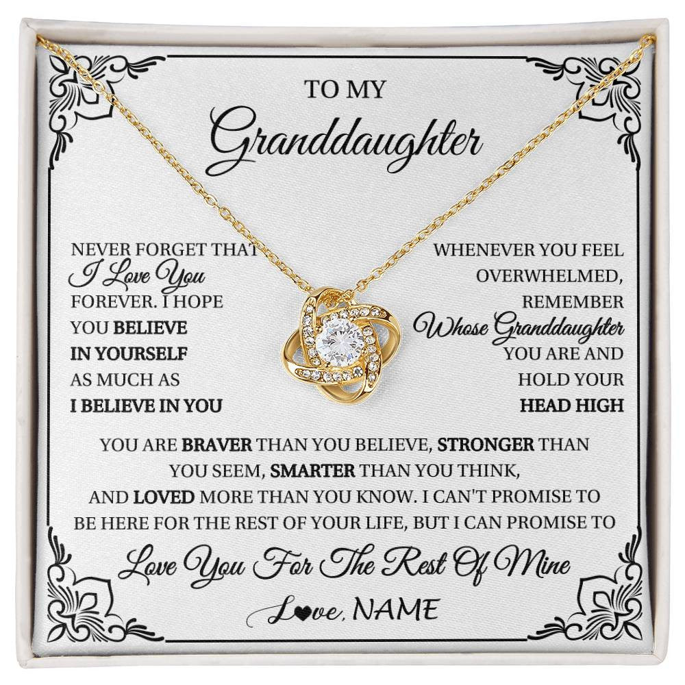 Personalized To My Granddaughter Gift Necklace From Grandma Necklace I Love You Believe In You Granddaughter Birthday Gifts Christmas Customized Gift Box Message Card