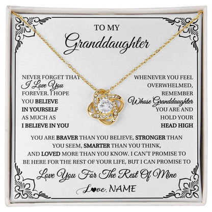 Personalized To My Granddaughter Gift Necklace From Grandma Necklace I Love You Believe In You Granddaughter Birthday Gifts Christmas Customized Gift Box Message Card
