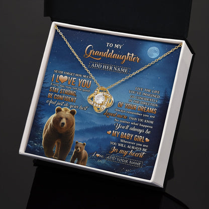 Personalized To My Granddaughter Gifts From Grandma Necklace Bear Never Forget How Much I Love You Granddaughter Birthday Christmas Gift Box Message Card