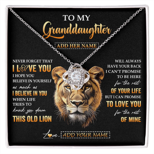 Personalized To My Granddaughter Gifts From Grandma Necklace Old Lion Love You Granddaughter Birthday Gifts Graduation Christmas Custom Gift Box Message Card