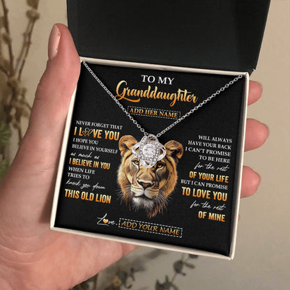 Personalized To My Granddaughter Gifts From Grandma Necklace Old Lion Love You Granddaughter Birthday Gifts Graduation Christmas Custom Gift Box Message Card