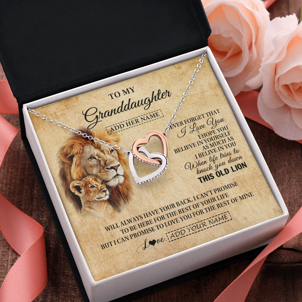 Personalized To My Granddaughter Gifts From Grandpa Lion Necklace I Love You Granddaughter Birthday Gifts Graduation Christmas Custom Gift Box Message Card