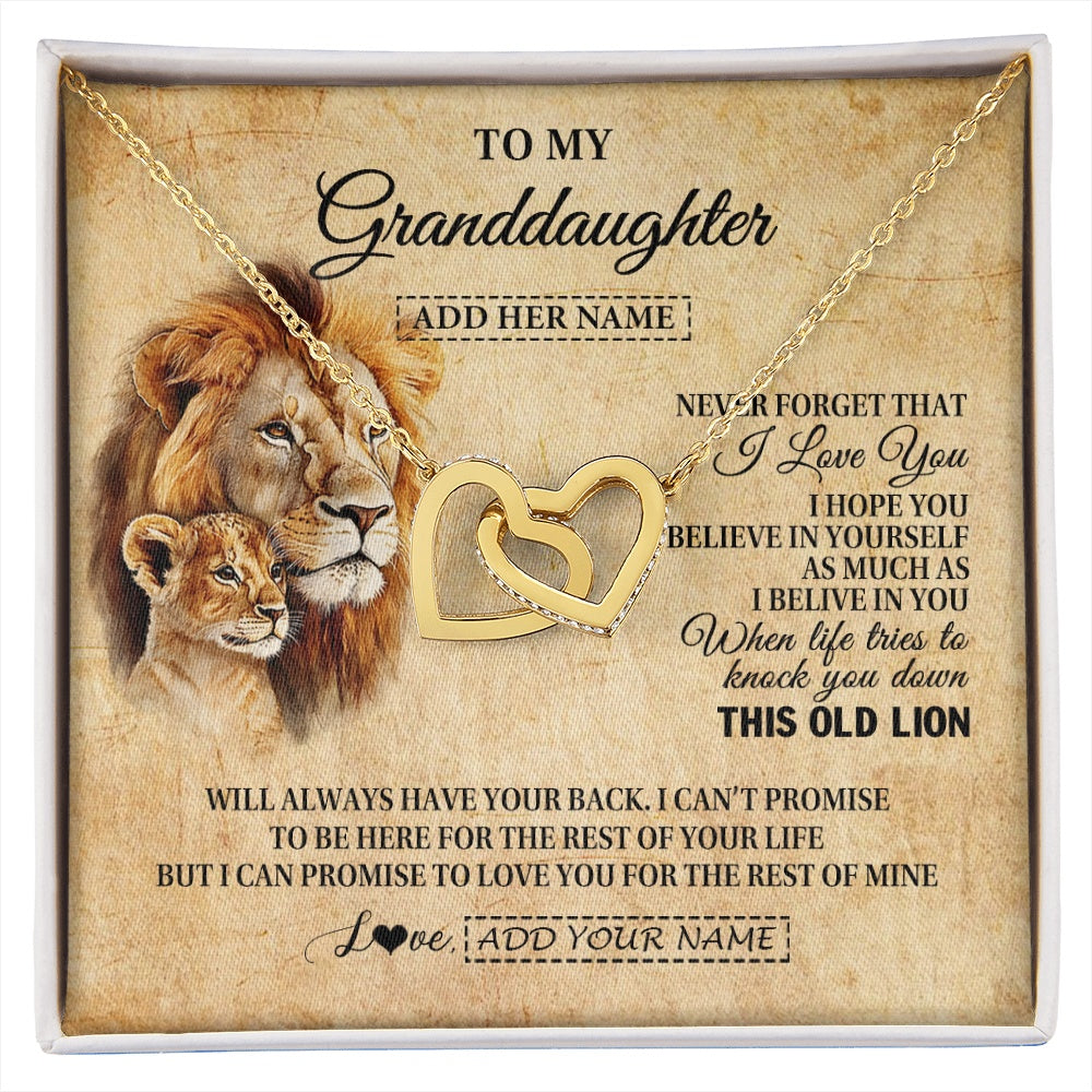 Personalized To My Granddaughter Gifts From Grandpa Lion Necklace I Love You Granddaughter Birthday Gifts Graduation Christmas Custom Gift Box Message Card