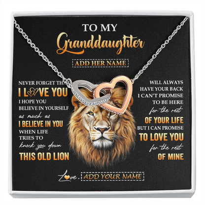Personalized To My Granddaughter Gifts From Grandpa Necklace Old Lion Love You Granddaughter Birthday Gifts Graduation Christmas Custom Gift Box Message Card