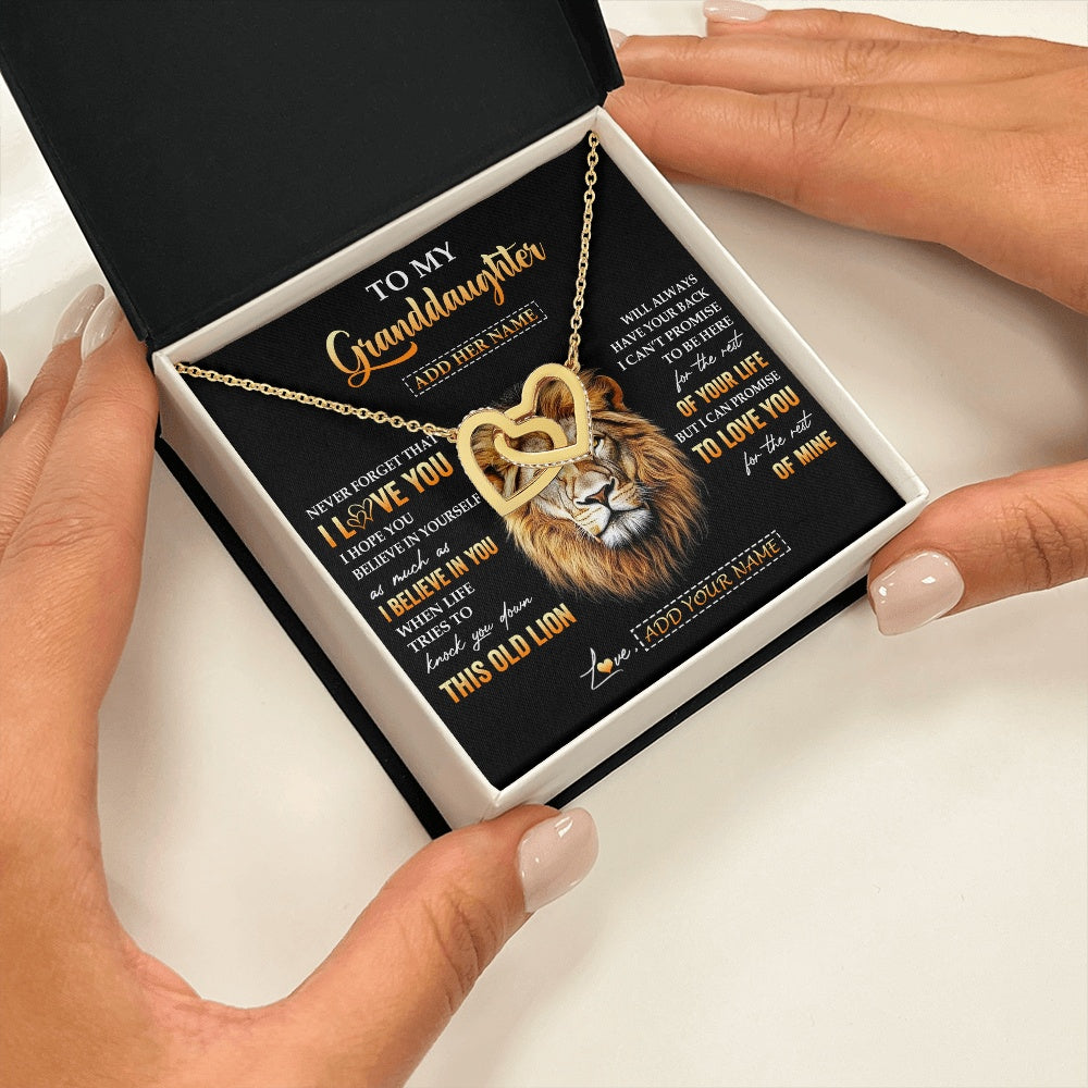 Personalized To My Granddaughter Gifts From Grandpa Necklace Old Lion Love You Granddaughter Birthday Gifts Graduation Christmas Custom Gift Box Message Card