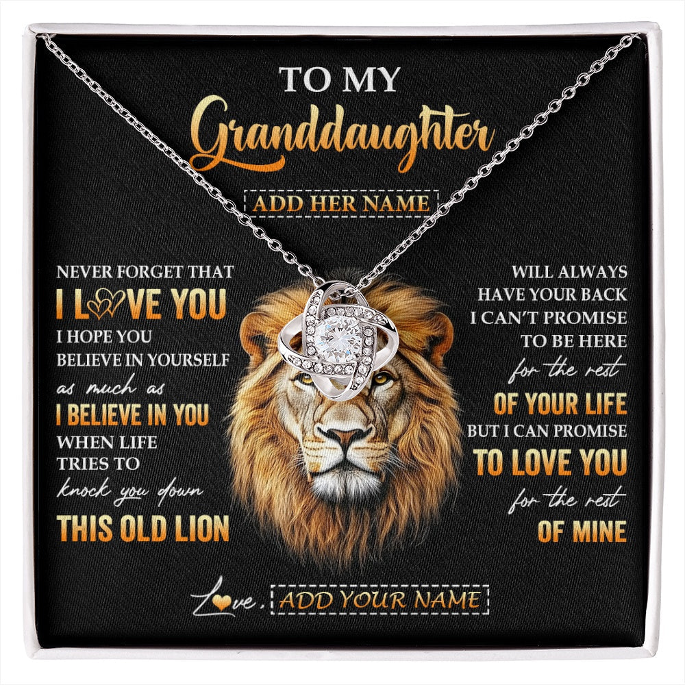 Personalized To My Granddaughter Gifts From Grandpa Necklace Old Lion Love You Granddaughter Birthday Gifts Graduation Christmas Custom Gift Box Message Card