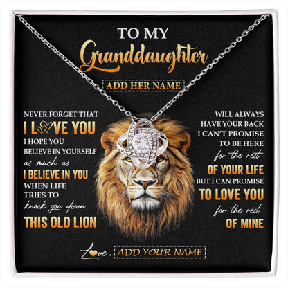 Personalized To My Granddaughter Gifts From Grandpa Necklace Old Lion Love You Granddaughter Birthday Gifts Graduation Christmas Custom Gift Box Message Card