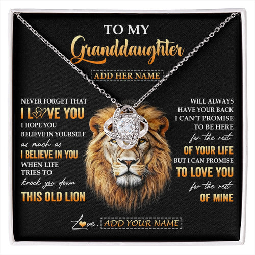 Personalized To My Granddaughter Gifts From Grandpa Necklace Old Lion Love You Granddaughter Birthday Gifts Graduation Christmas Custom Gift Box Message Card