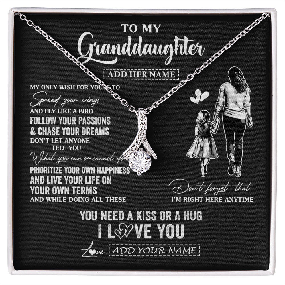 Personalized To My Granddaughter Gifts Necklace From Grandma Nana My Only Wish For You Granddaughter Birthday Gifts Graduation Christmas Gift Box Message Card