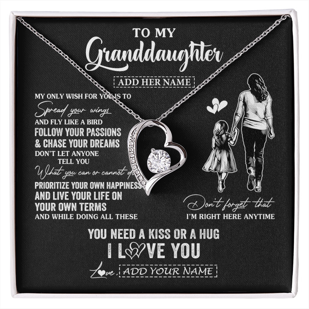 Personalized To My Granddaughter Gifts Necklace From Grandma Nana My Only Wish For You Granddaughter Birthday Gifts Graduation Christmas Gift Box Message Card