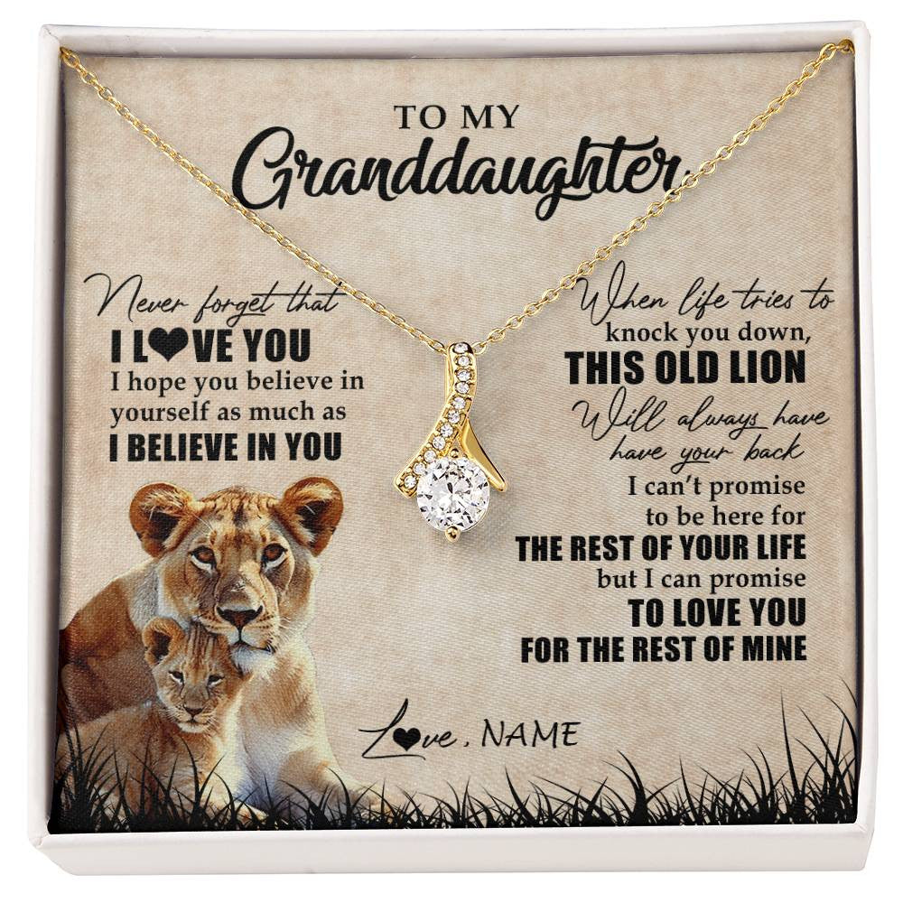 Personalized To My Granddaughter Gifts Necklace From Grandma Old Lion Granddaughter Jewelry Birthday Graduation Christmas Customized Gift Box Message Card