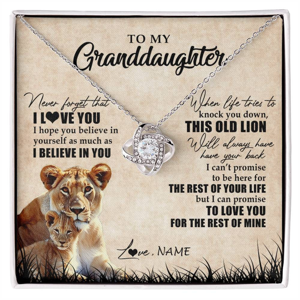 Personalized To My Granddaughter Gifts Necklace From Grandma Old Lion Granddaughter Jewelry Birthday Graduation Christmas Customized Gift Box Message Card