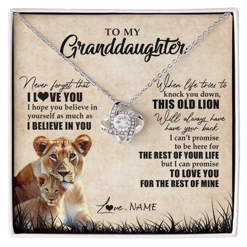 Personalized To My Granddaughter Gifts Necklace From Grandma Old Lion Granddaughter Jewelry Birthday Graduation Christmas Customized Gift Box Message Card