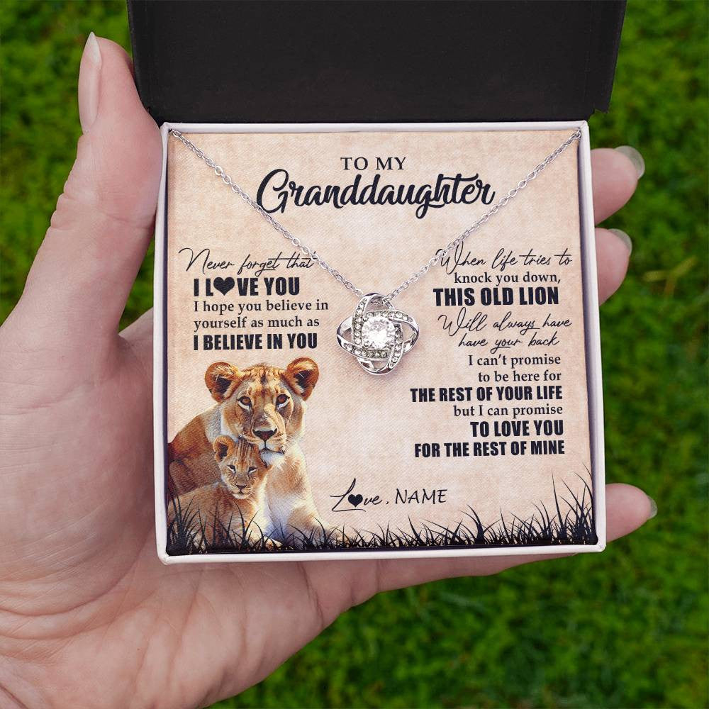 Personalized To My Granddaughter Gifts Necklace From Grandma Old Lion Granddaughter Jewelry Birthday Graduation Christmas Customized Gift Box Message Card