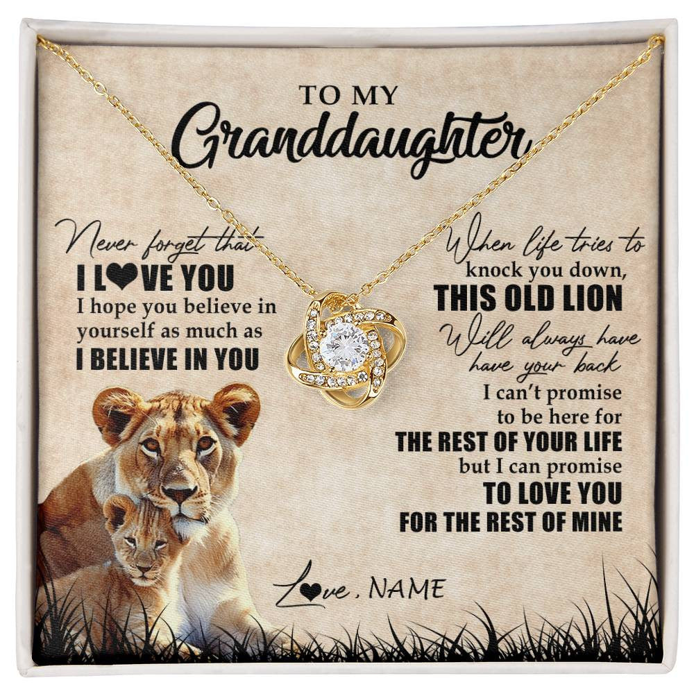 Personalized To My Granddaughter Gifts Necklace From Grandma Old Lion Granddaughter Jewelry Birthday Graduation Christmas Customized Gift Box Message Card