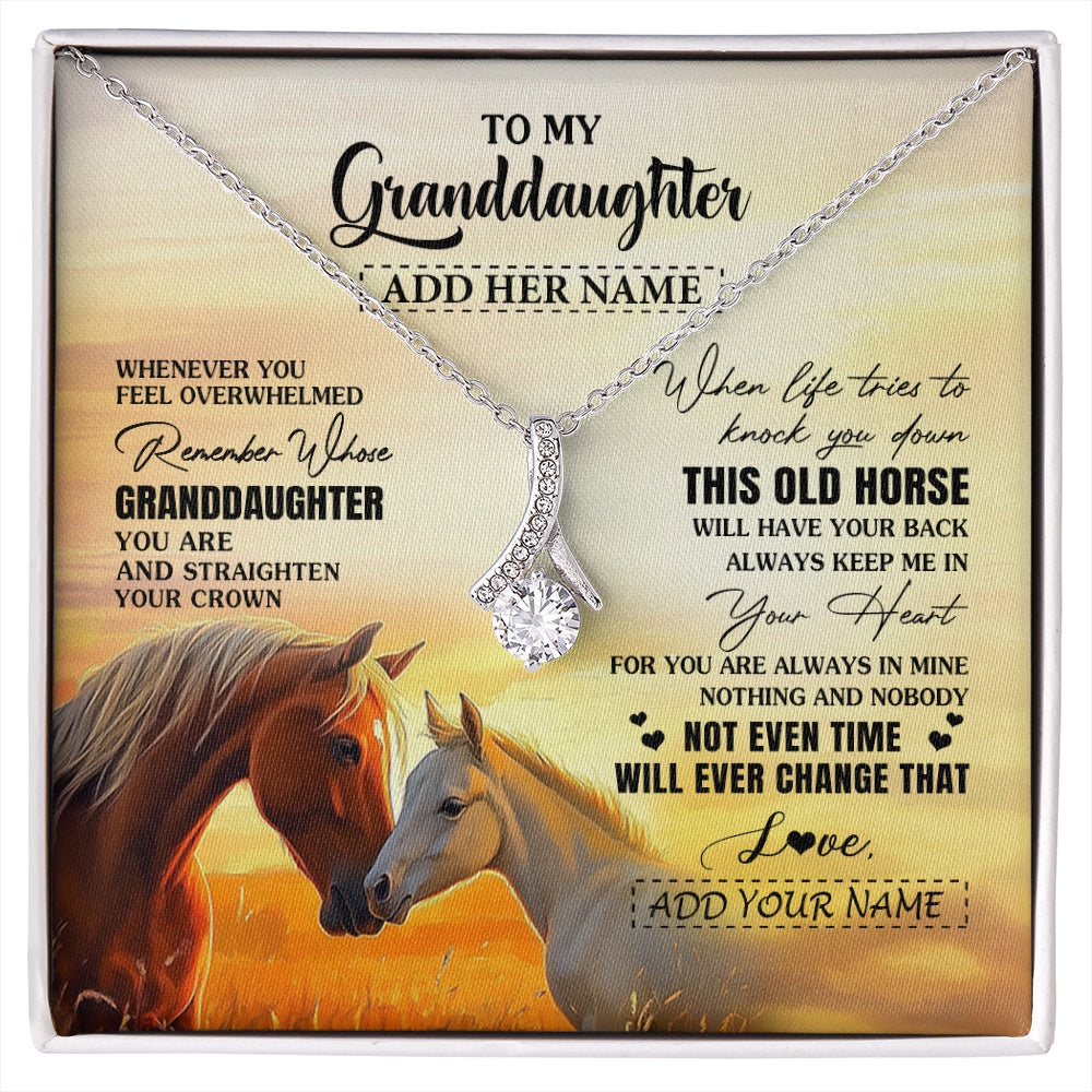 Personalized To My Granddaughter Gifts Necklace From Grandma Whenever Horse Unique Birthday Gifts For Granddaughter Graduation Christmas Gift Box Message Card