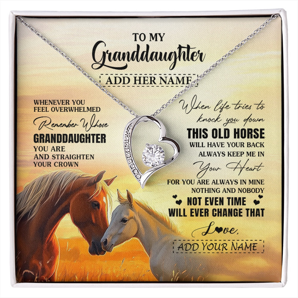Personalized To My Granddaughter Gifts Necklace From Grandma Whenever Horse Unique Birthday Gifts For Granddaughter Graduation Christmas Gift Box Message Card