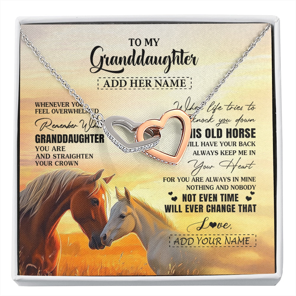 Personalized To My Granddaughter Gifts Necklace From Grandma Whenever Horse Unique Birthday Gifts For Granddaughter Graduation Christmas Gift Box Message Card