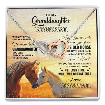 Personalized To My Granddaughter Gifts Necklace From Grandma Whenever Horse Unique Birthday Gifts For Granddaughter Graduation Christmas Gift Box Message Card