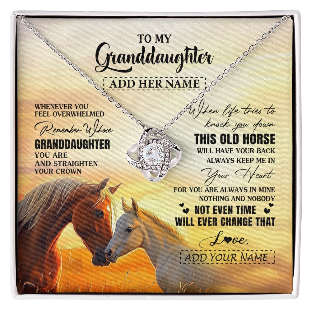 Personalized To My Granddaughter Gifts Necklace From Grandma Whenever Horse Unique Birthday Gifts For Granddaughter Graduation Christmas Gift Box Message Card