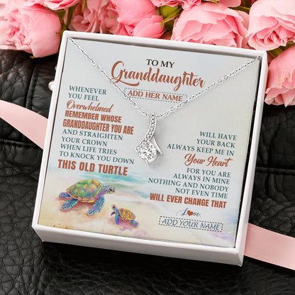 Personalized To My Granddaughter Gifts Necklace From Grandma Whenever Turtle Unique Birthday Gifts For Granddaughter Christmas Custom Gift Box Message Card