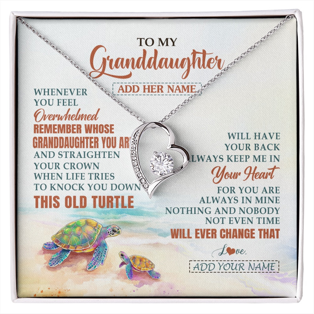 Personalized To My Granddaughter Gifts Necklace From Grandma Whenever Turtle Unique Birthday Gifts For Granddaughter Christmas Custom Gift Box Message Card