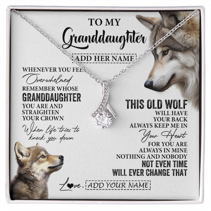 Personalized To My Granddaughter Gifts Necklace From Grandma Whenever Wolf Unique Birthday For Granddaughter Graduation Christmas Custom Gift Box Message Card