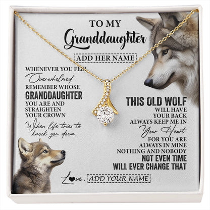 Personalized To My Granddaughter Gifts Necklace From Grandma Whenever Wolf Unique Birthday For Granddaughter Graduation Christmas Custom Gift Box Message Card