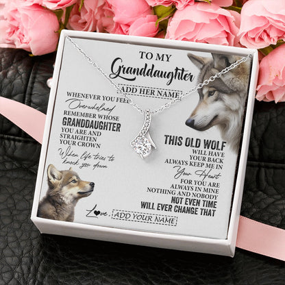 Personalized To My Granddaughter Gifts Necklace From Grandma Whenever Wolf Unique Birthday For Granddaughter Graduation Christmas Custom Gift Box Message Card