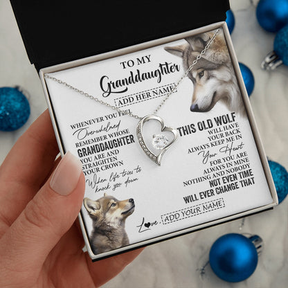 Personalized To My Granddaughter Gifts Necklace From Grandma Whenever Wolf Unique Birthday For Granddaughter Graduation Christmas Custom Gift Box Message Card