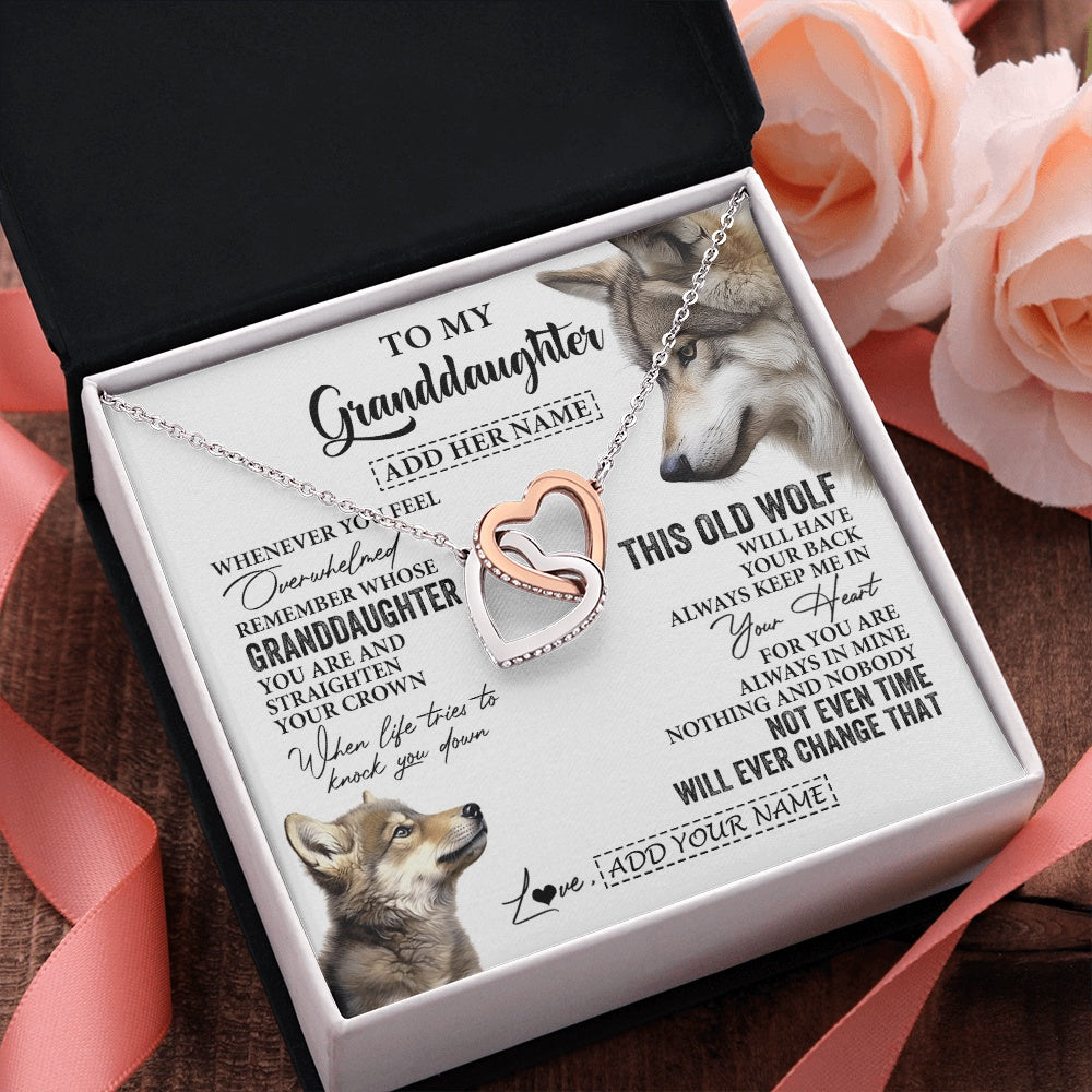 Personalized To My Granddaughter Gifts Necklace From Grandma Whenever Wolf Unique Birthday For Granddaughter Graduation Christmas Custom Gift Box Message Card