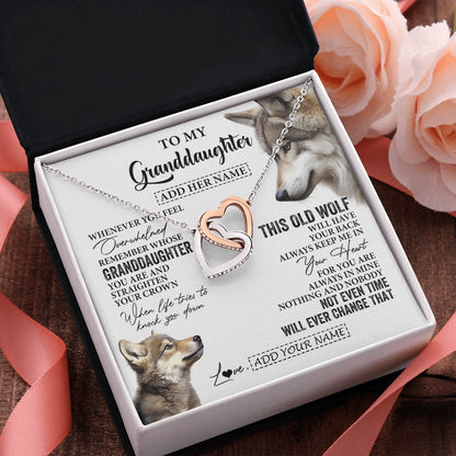 Personalized To My Granddaughter Gifts Necklace From Grandma Whenever Wolf Unique Birthday For Granddaughter Graduation Christmas Custom Gift Box Message Card
