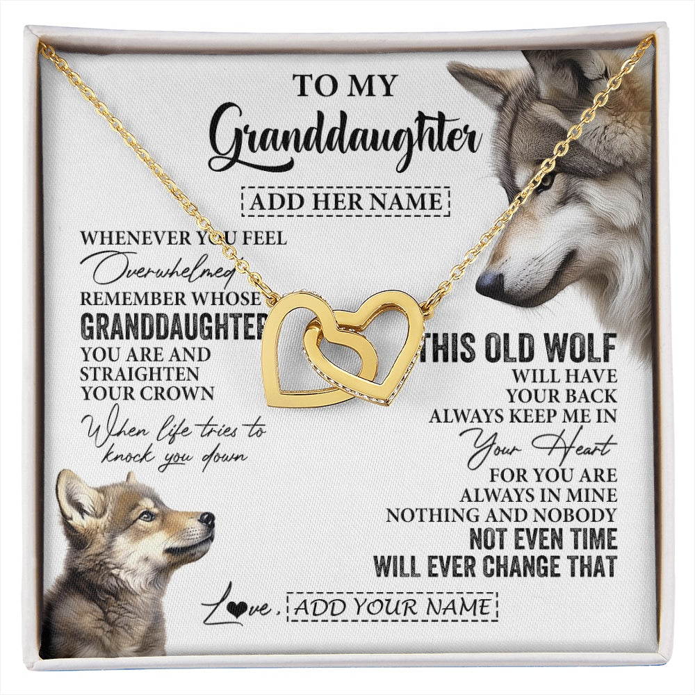 Personalized To My Granddaughter Gifts Necklace From Grandma Whenever Wolf Unique Birthday For Granddaughter Graduation Christmas Custom Gift Box Message Card