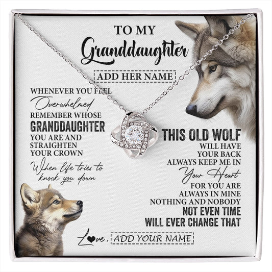 Personalized To My Granddaughter Gifts Necklace From Grandma Whenever Wolf Unique Birthday For Granddaughter Graduation Christmas Custom Gift Box Message Card