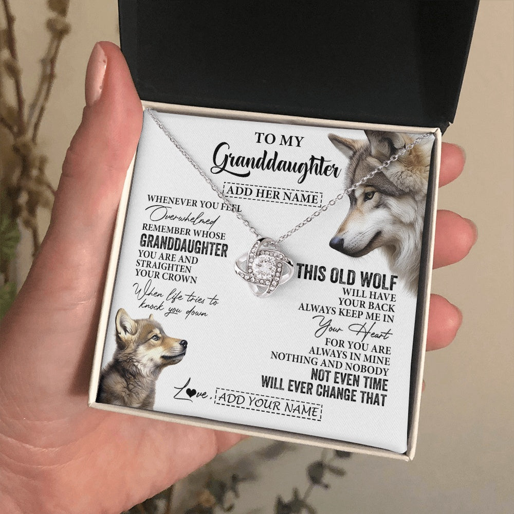 Personalized To My Granddaughter Gifts Necklace From Grandma Whenever Wolf Unique Birthday For Granddaughter Graduation Christmas Custom Gift Box Message Card