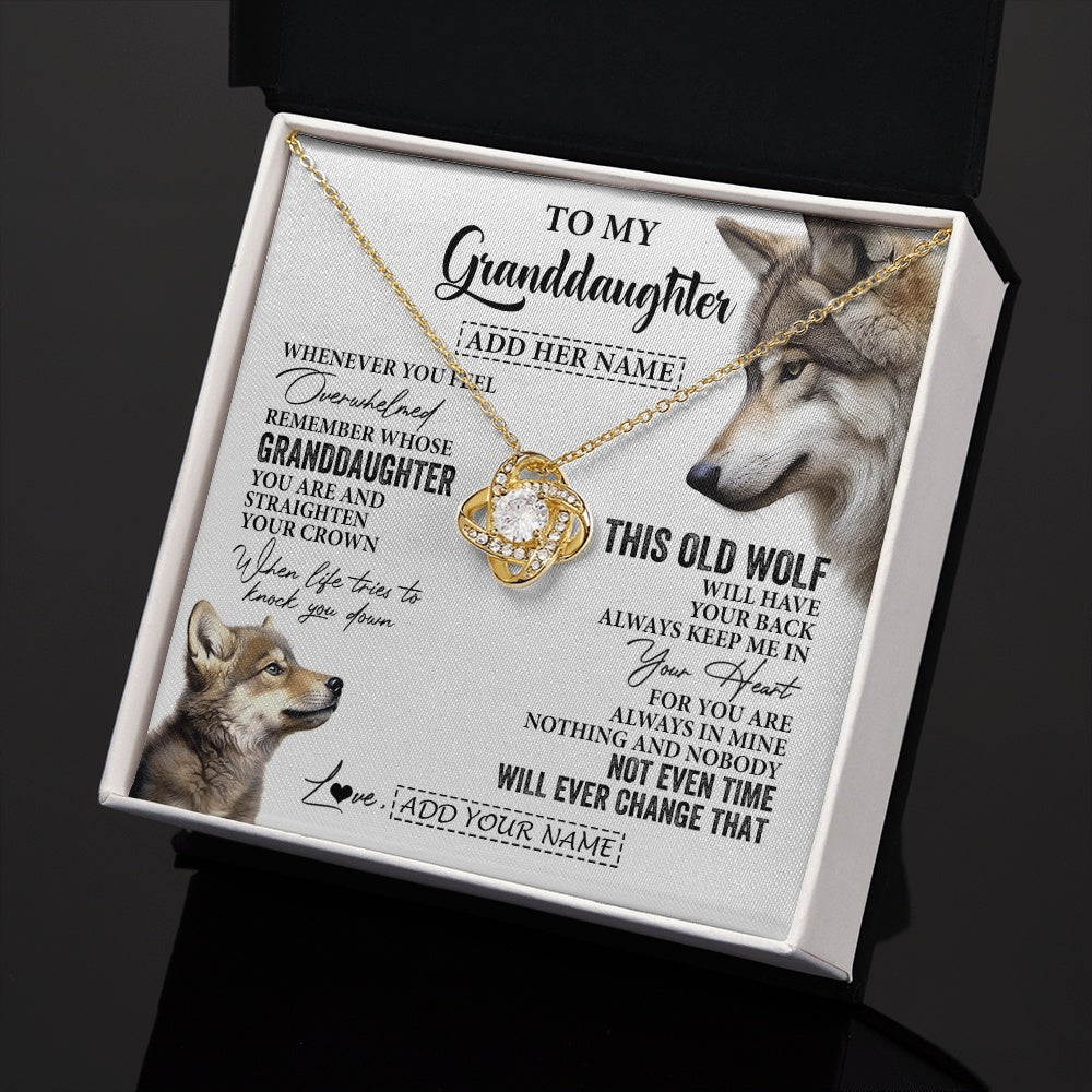 Personalized To My Granddaughter Gifts Necklace From Grandma Whenever Wolf Unique Birthday For Granddaughter Graduation Christmas Custom Gift Box Message Card