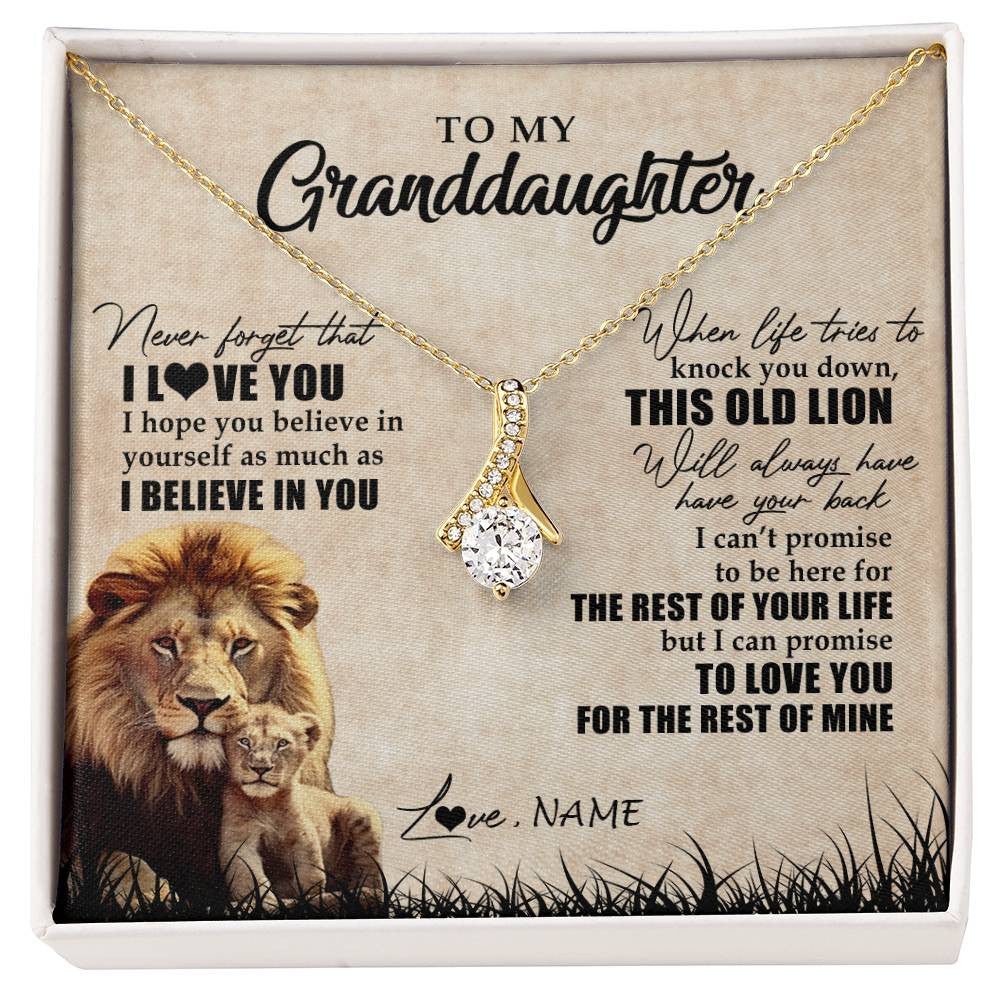 Personalized To My Granddaughter Gifts Necklace From Grandpa Old Lion Granddaughter Jewelry Birthday Graduation Christmas Customized Gift Box Message Card