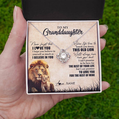 Personalized To My Granddaughter Gifts Necklace From Grandpa Old Lion Granddaughter Jewelry Birthday Graduation Christmas Customized Gift Box Message Card