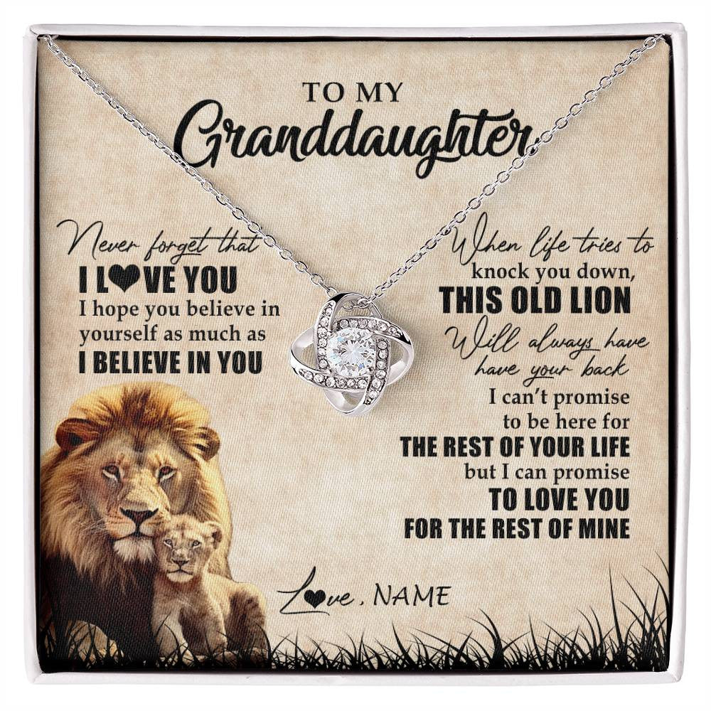 Personalized To My Granddaughter Gifts Necklace From Grandpa Old Lion Granddaughter Jewelry Birthday Graduation Christmas Customized Gift Box Message Card