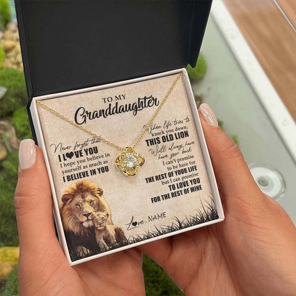 Personalized To My Granddaughter Gifts Necklace From Grandpa Old Lion Granddaughter Jewelry Birthday Graduation Christmas Customized Gift Box Message Card