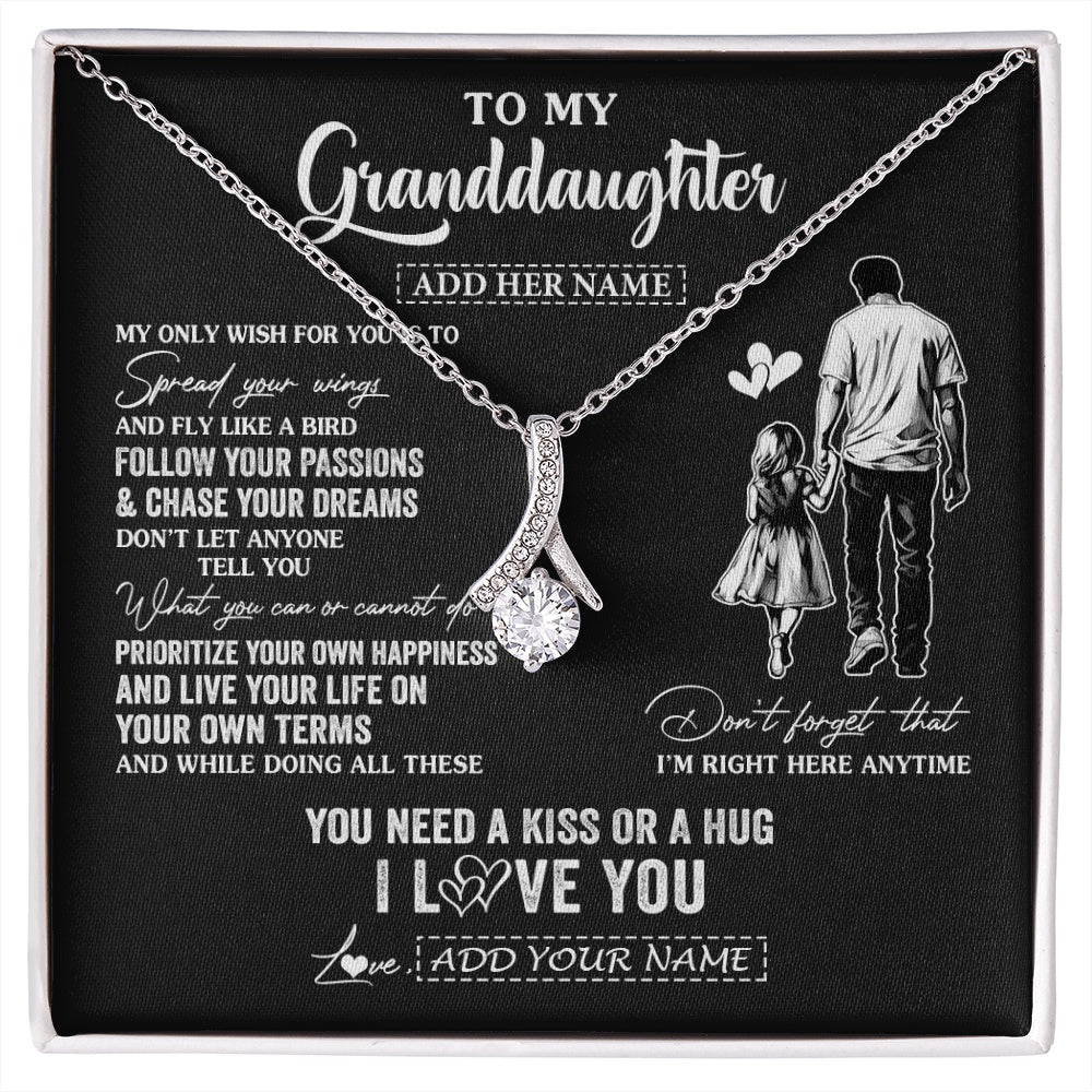 Personalized To My Granddaughter Gifts Necklace From Grandpa Papa My Only Wish For You Granddaughter Birthday Gifts Graduation Christmas Gift Box Message Card