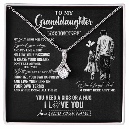 Personalized To My Granddaughter Gifts Necklace From Grandpa Papa My Only Wish For You Granddaughter Birthday Gifts Graduation Christmas Gift Box Message Card